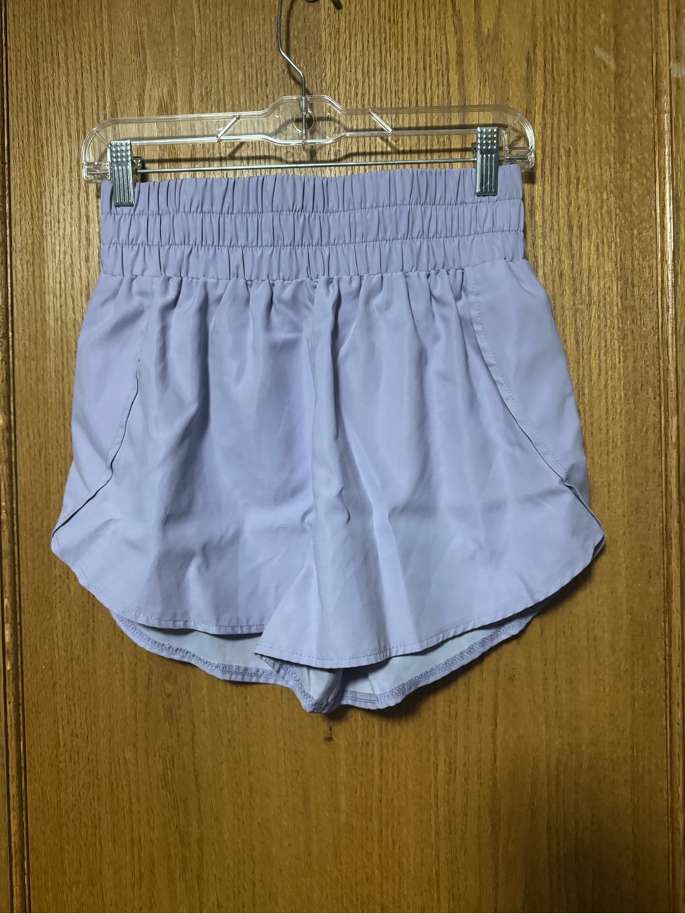 SHEIN Light Lavender Elastic Waist Athletic Shorts